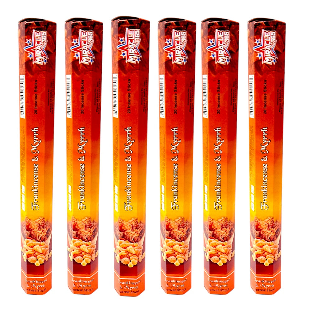 Miracle 365 Frankincense and Myrrh incense (6 tubes of 20 sticks) (MOQ=10pc)