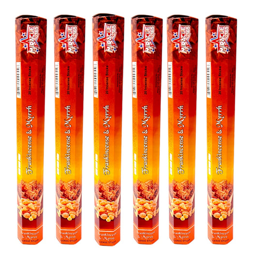 Miracle 365 Frankincense and Myrrh incense (6 tubes of 20 sticks) (MOQ=10pc)