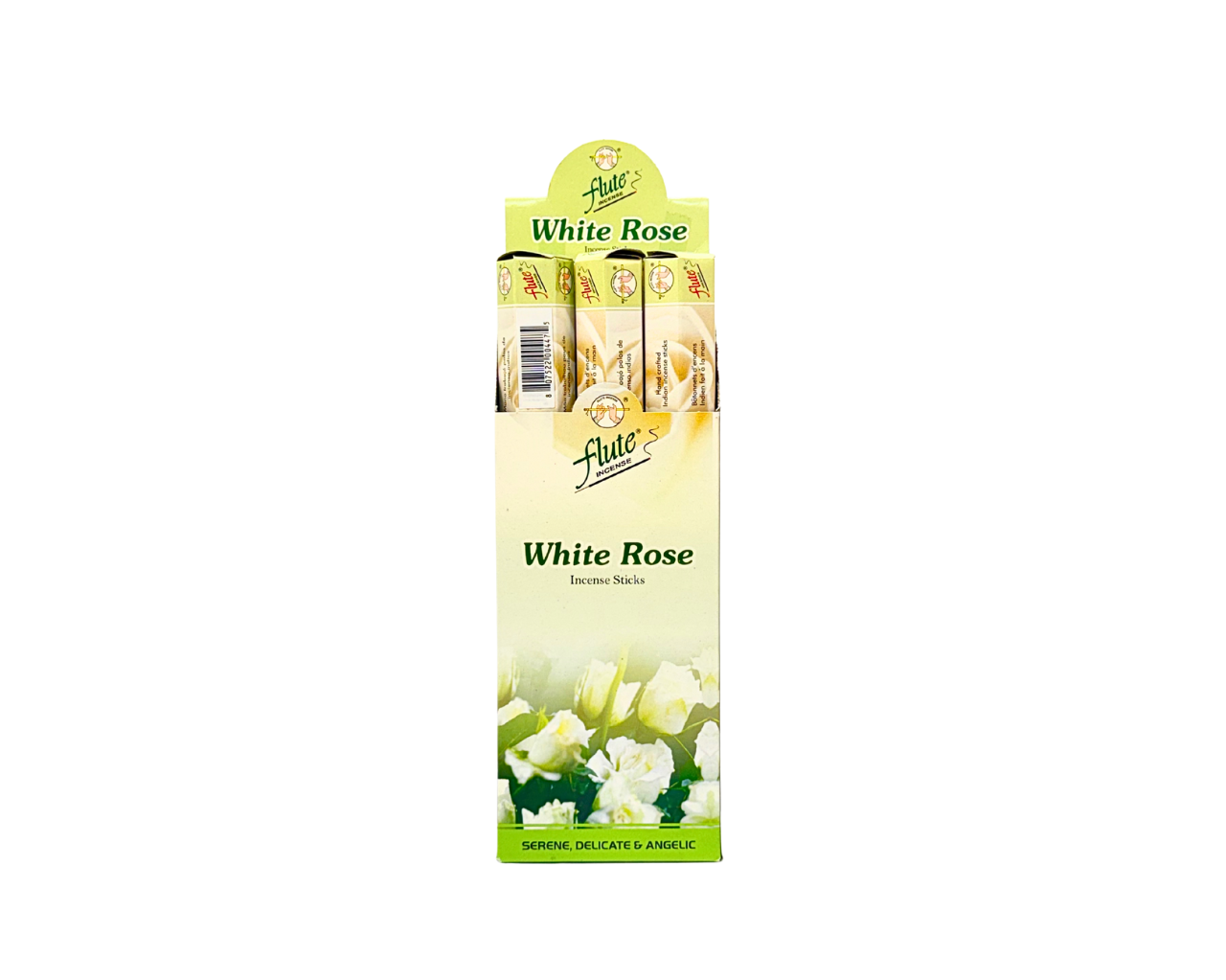 Flute brand White Rose (20 incense sticks*6)*10 (MOQ=10pc)
