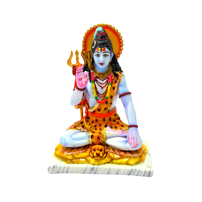 Lord Shiva statue, colorful marble dust, sitting 10 inches (MOQ=ea)