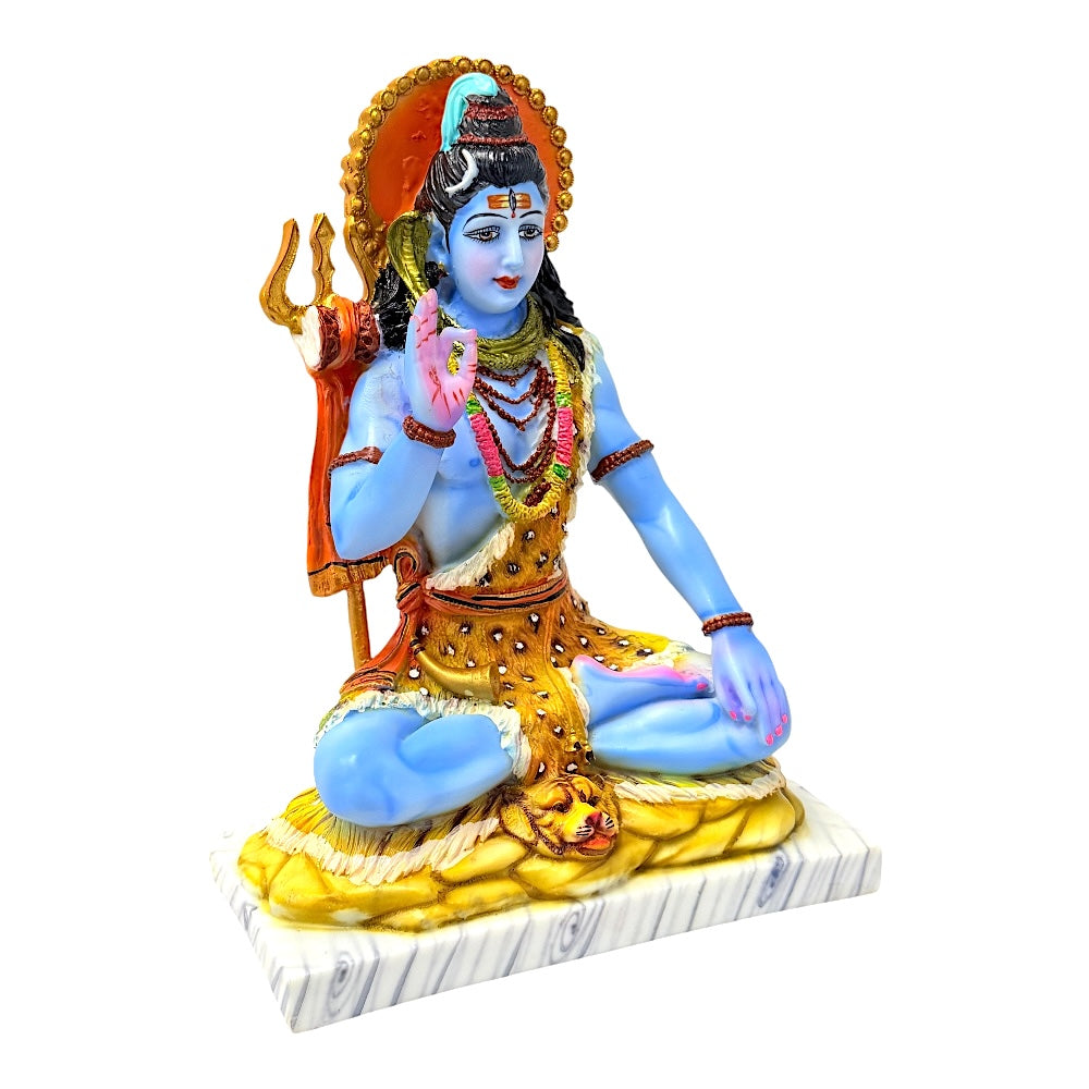 Lord Shiva Colorful blue, marble dust 10" (MOQ=ea)