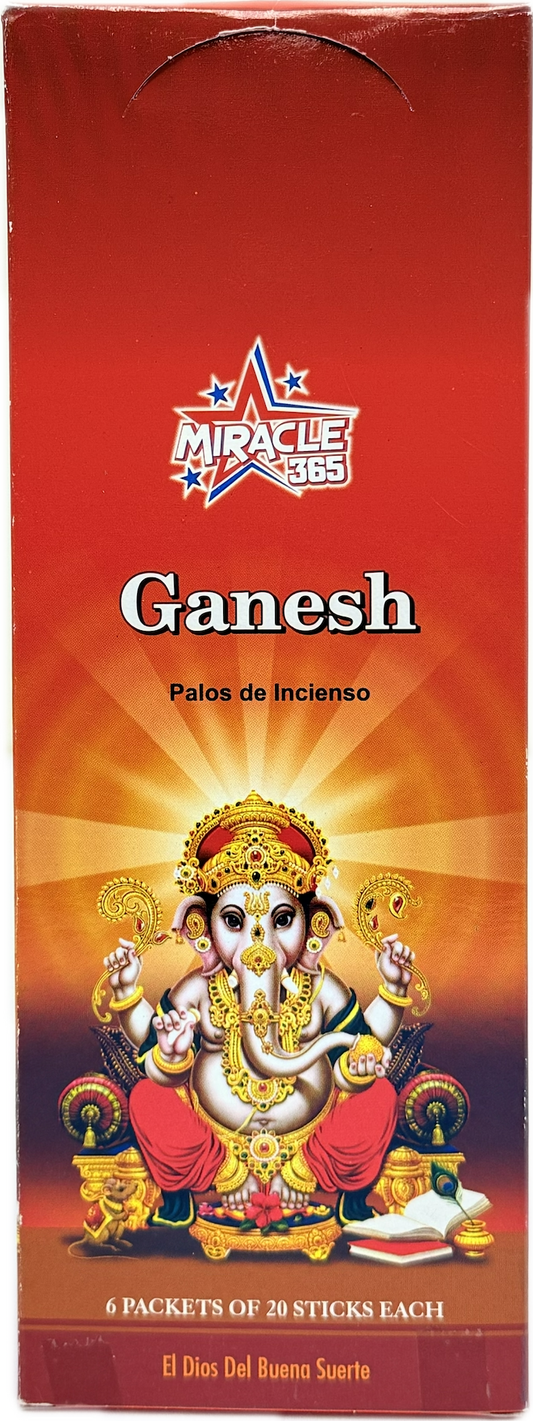 Miracle 365 brand Ganesh (20 incense sticks*6) (MOQ=10pc)