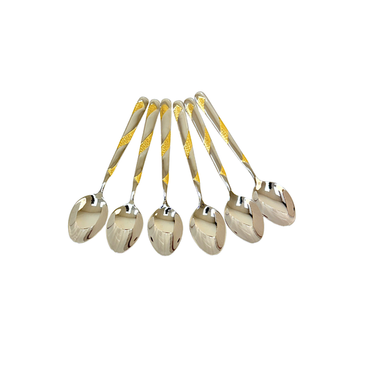 Dessert Spoon (6pk) 18/10 steel Gold Trim (MOQ=6pc)