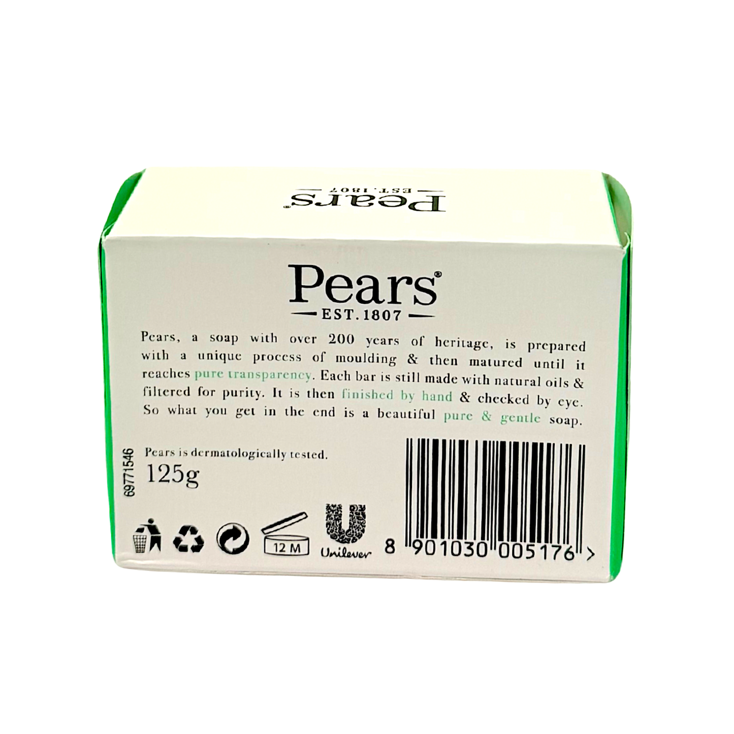 Pears soap Green 125g with lemon flowers extracts (MOQ=4dz)