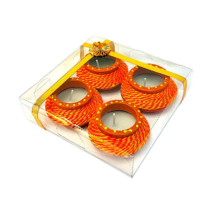 Diya 4 pack with wax x36pc