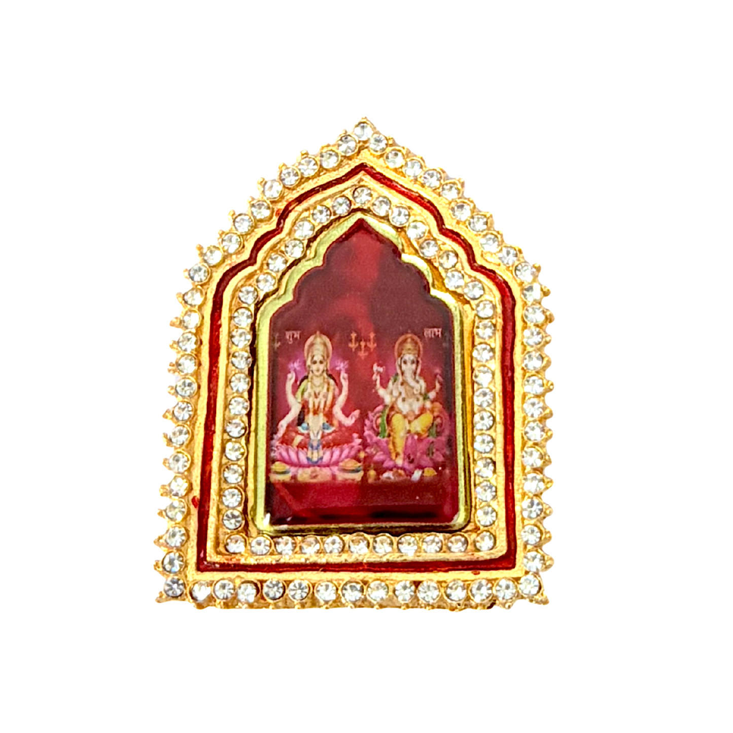 Kulin Car dashboard gold Mandir shape frame 3" high (Assorted ) (MOQ=ea)
