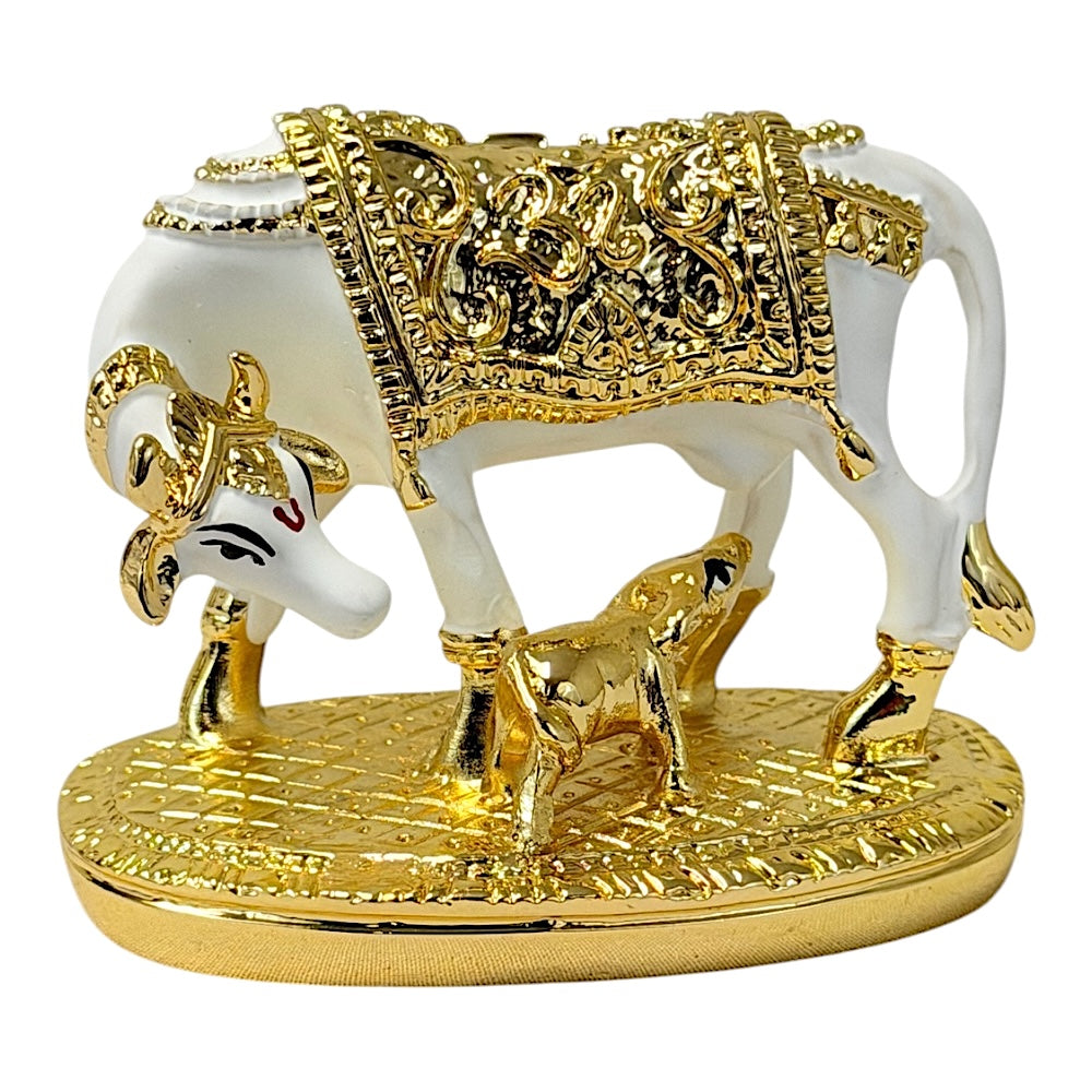 Cow with calf, gold and red/Silver, 3 inches MOQ=ea)