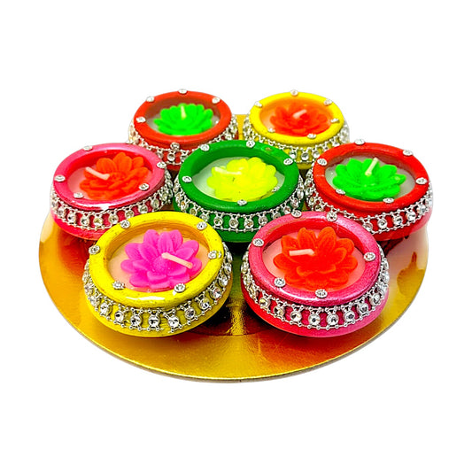 Clay Diya with wax (set of 7)x24sets