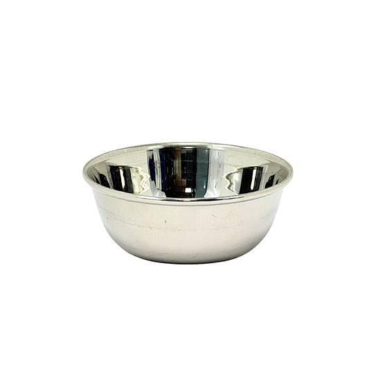 Bowl steel  wide mouth W 3.75" H 1.5"  (MOQ=dz)
