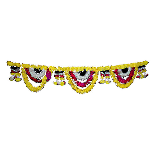 Artificial Floral Toran, 44 Inch, Indian Flower Door Hanging, Puja Mandir Diwali Wedding Decor Pink