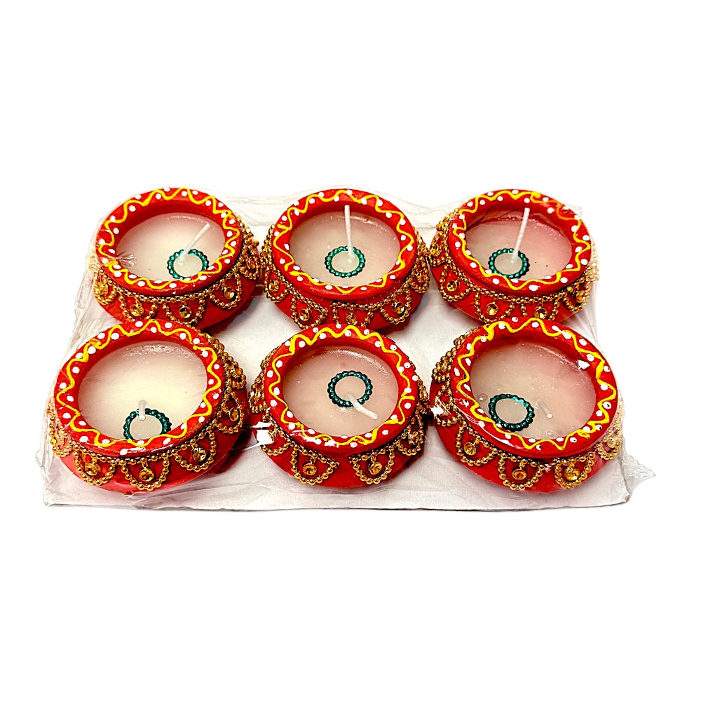 Clay dia with wax- Set of 6   (16 sets per case)  (MOQ=16 pc)