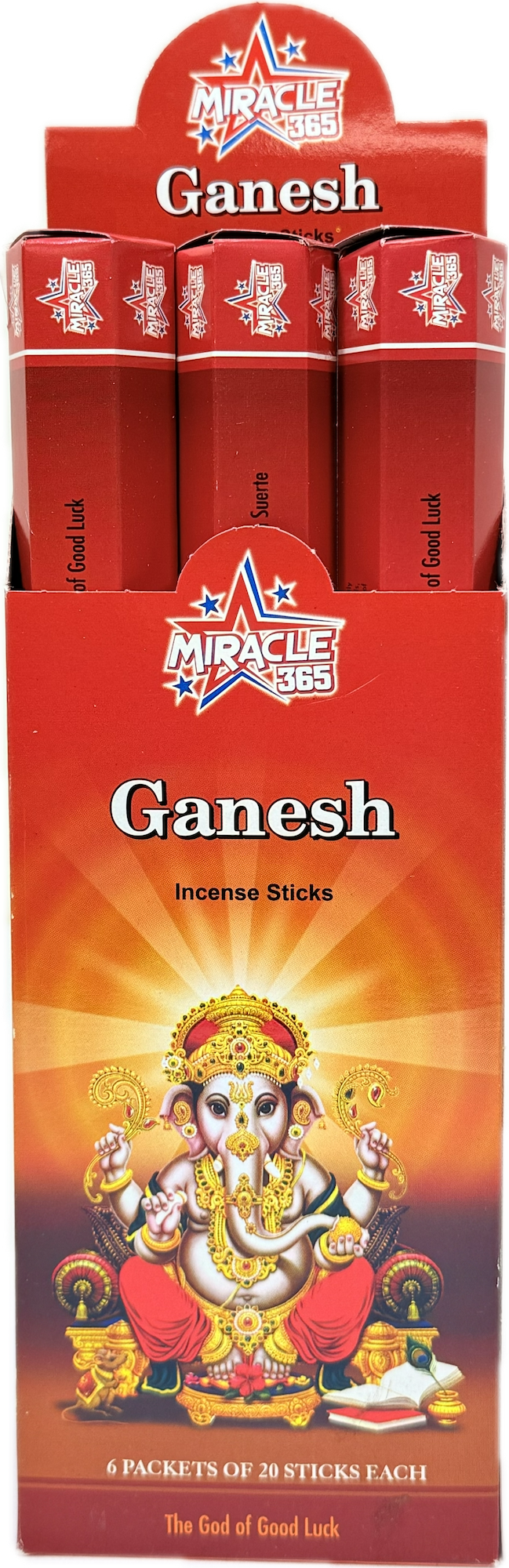 Miracle 365 brand Ganesh (20 incense sticks*6) (MOQ=10pc)