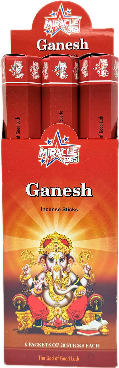 Miracle 365 brand Ganesh (20 incense sticks*6) (MOQ=10pc)