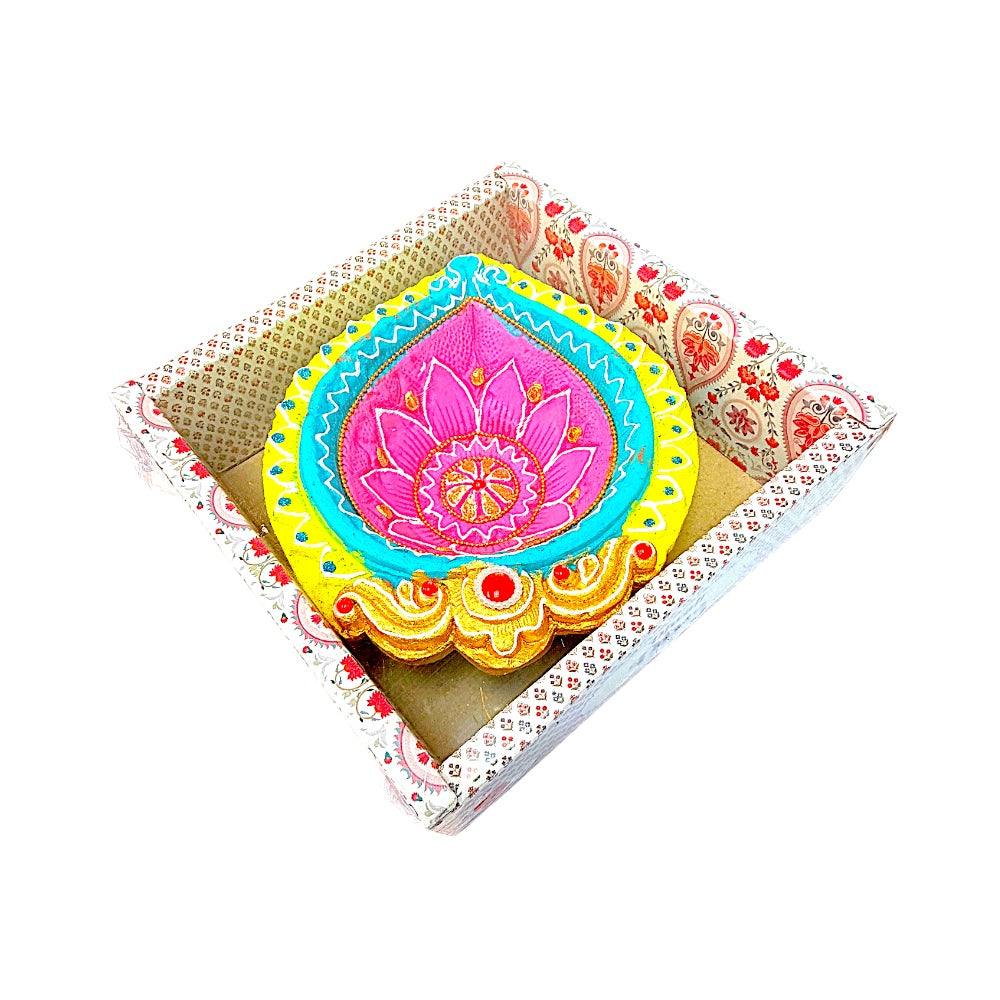 1 pc Happy Diwali Akhand Diya, colorful  assorted designs (MOQ=ea)