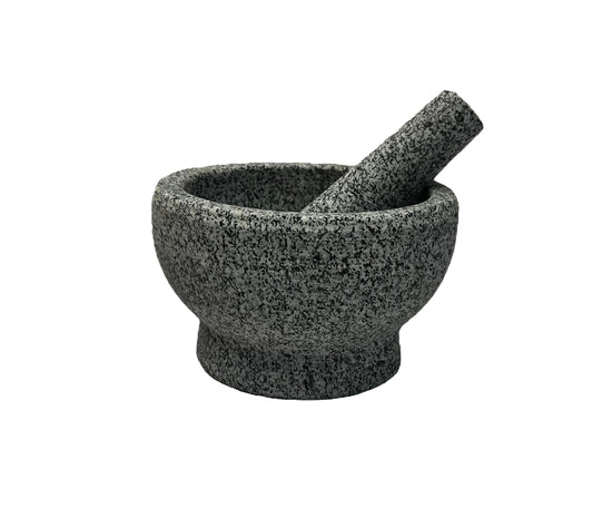 Granite  Pestle Mortar set H 4.5 inch W 7 inch UPC 807522047519 (MOQ=ea)