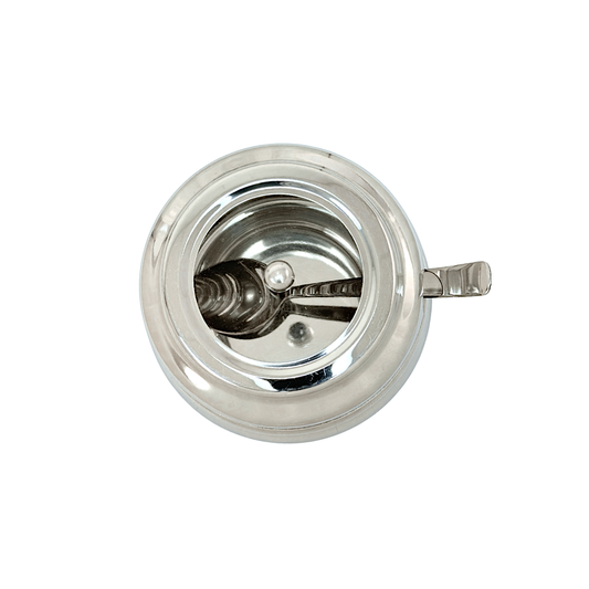 Ghee pot  with spoon  see thru lid (MOQ=ea)