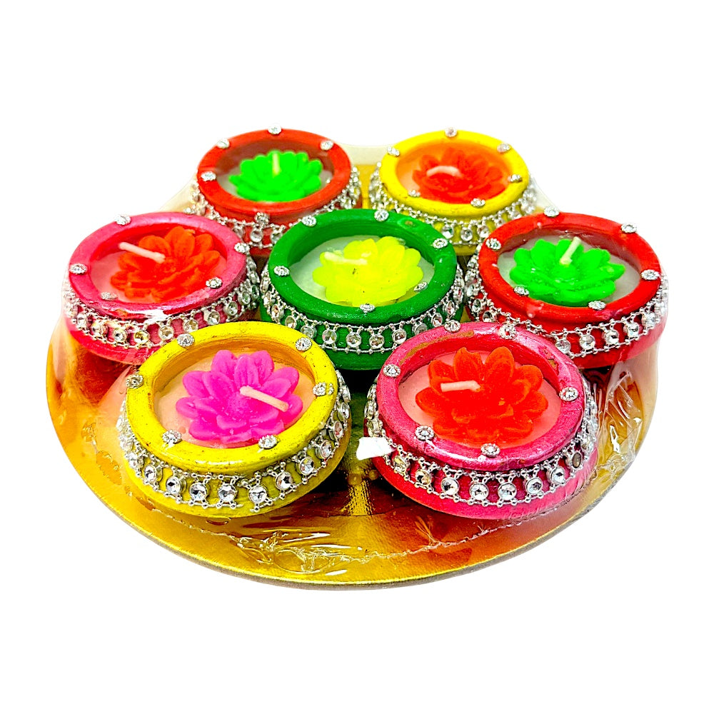 Clay Diya with wax (set of 7)x24sets