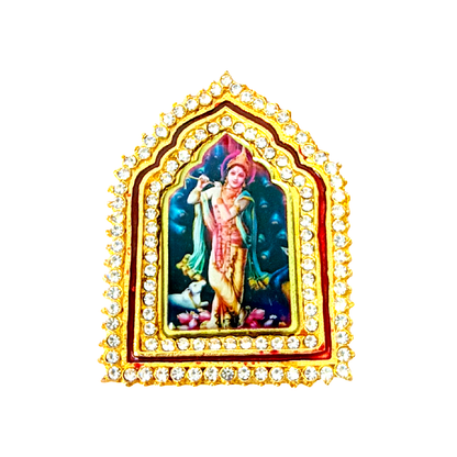 Kulin Car dashboard gold Mandir shape frame 3" high (Assorted ) (MOQ=ea)