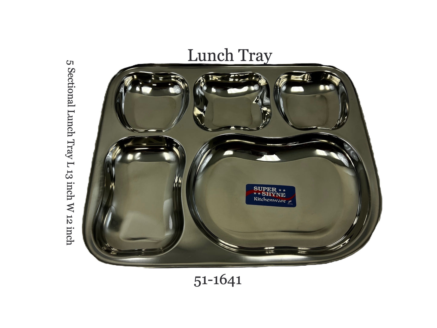 Lunch Tray 5 sectional L:13" W:10.5"   (MOQ=ea)