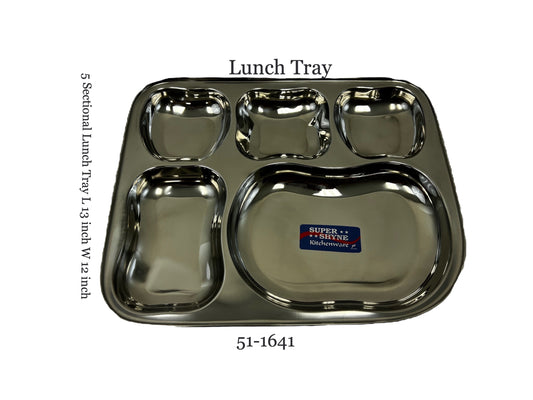 Lunch Tray 5 sectional L:13" W:10.5"   (MOQ=ea)