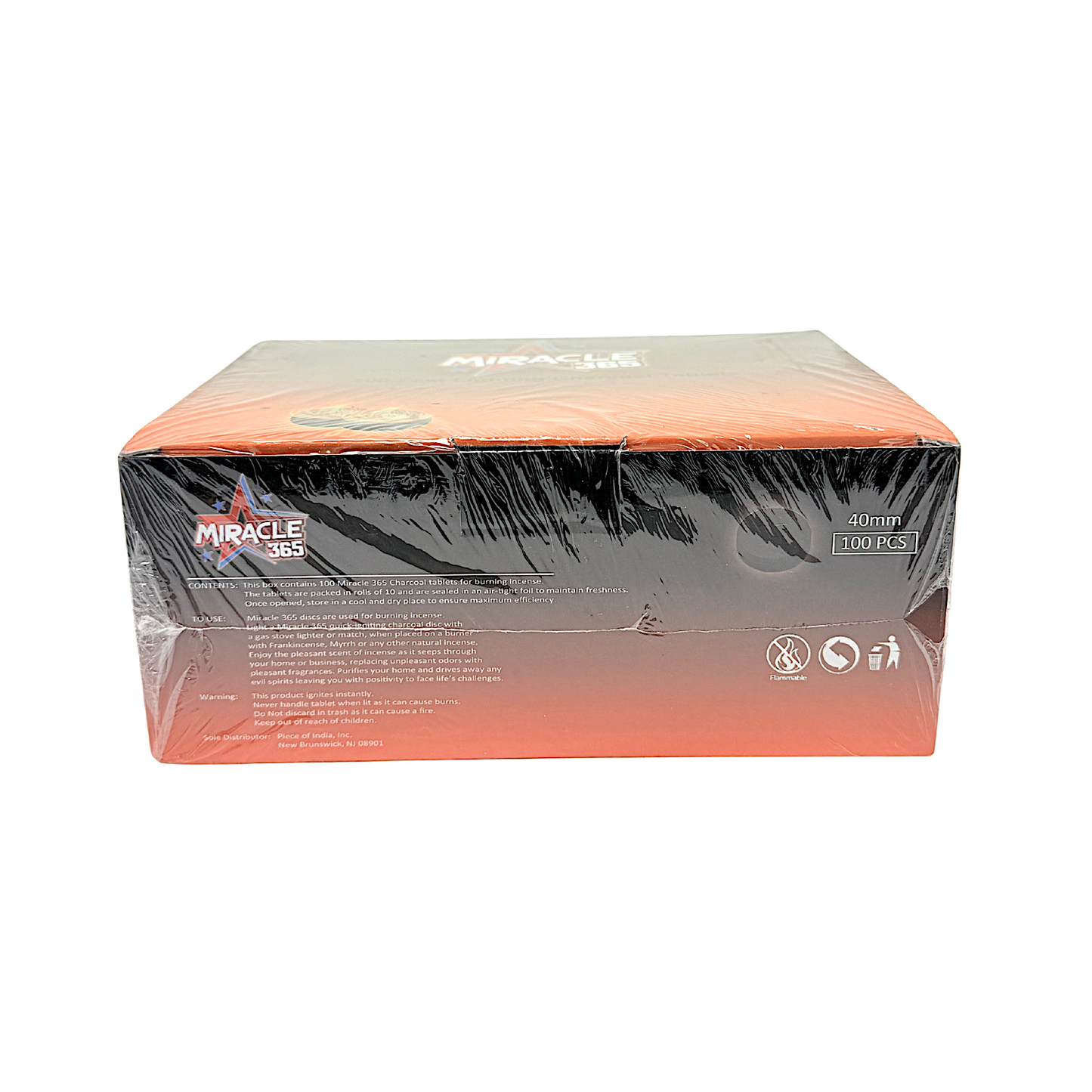 Miracle 365 fast lighing Charcoal discs 40mm (MOQ=ea)