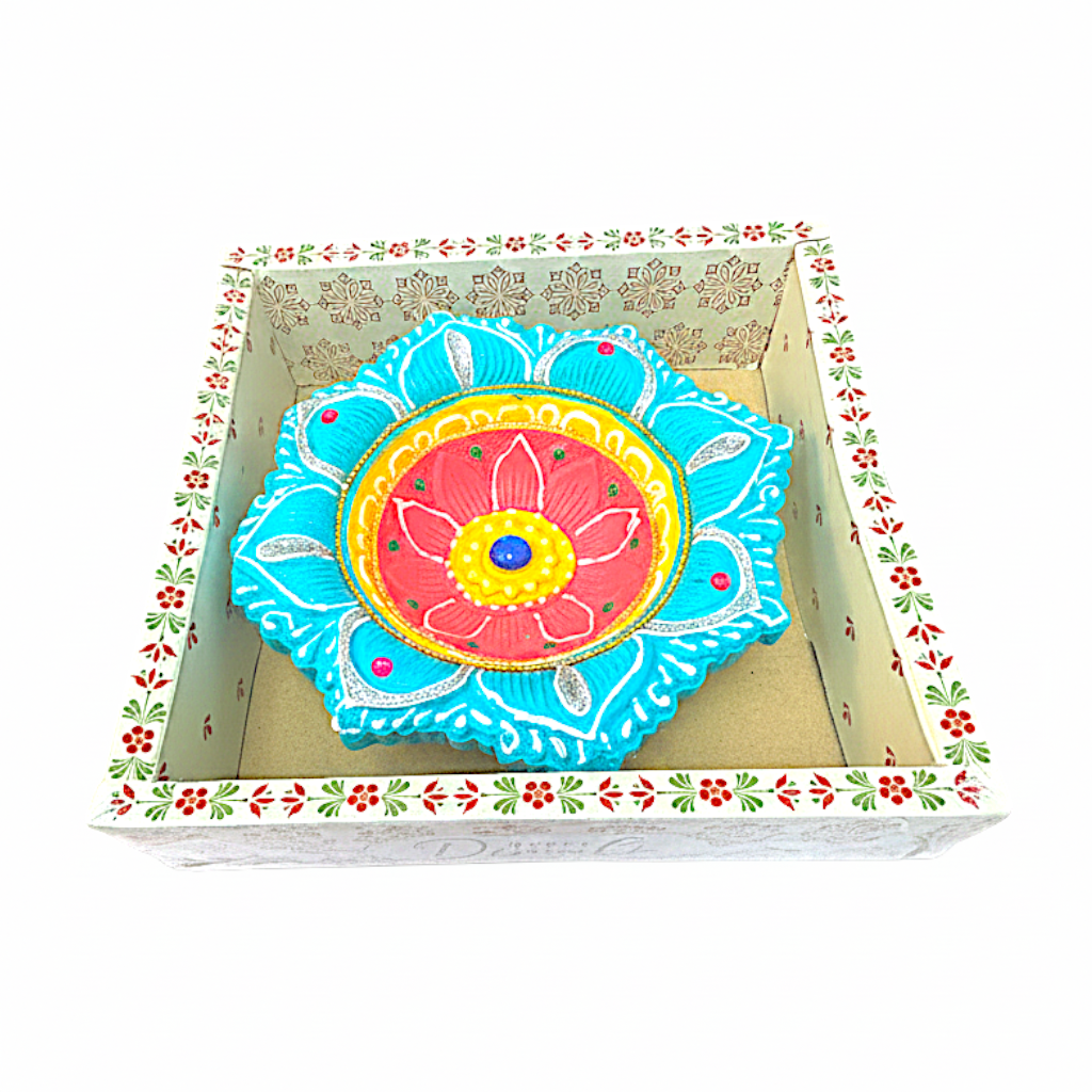 1 pc Happy Diwali Akhand Diya, colorful  assorted designs (MOQ=ea)