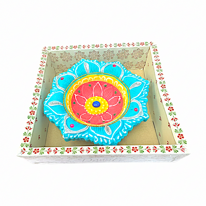 1 pc Happy Diwali Akhand Diya, colorful  assorted designs (MOQ=ea)