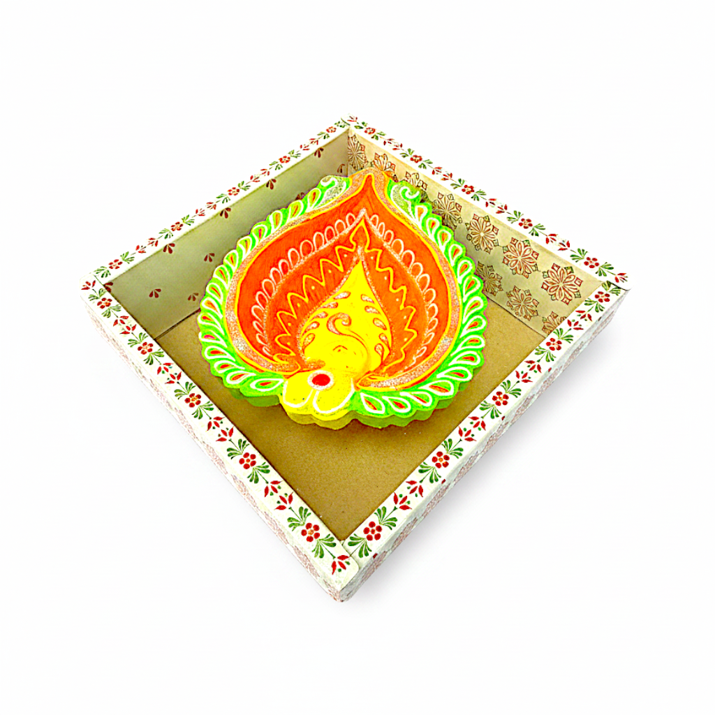 1 pc Happy Diwali Akhand Diya, colorful  assorted designs (MOQ=ea)