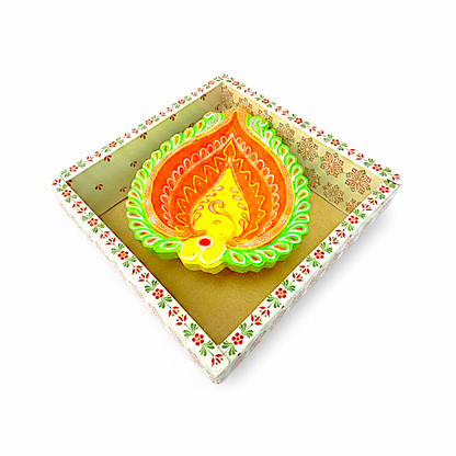 1 pc Happy Diwali Akhand Diya, colorful  assorted designs (MOQ=ea)