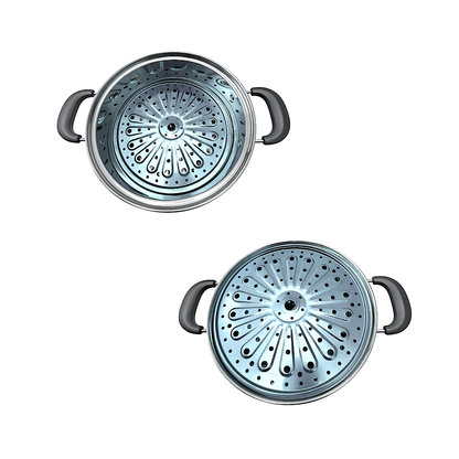 2 Tier Stainless Steel Steamer  28cm/11" (MOQ=ea)