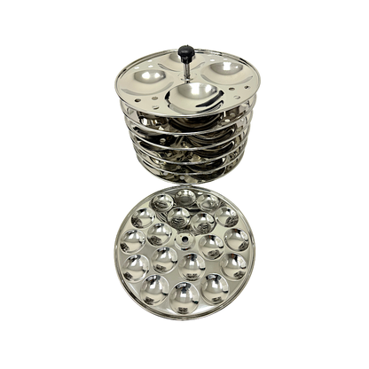 Stainless steel Idli stand 6 plates (makes 24 idli) large size +free Mini idli plate (MOQ=ea)