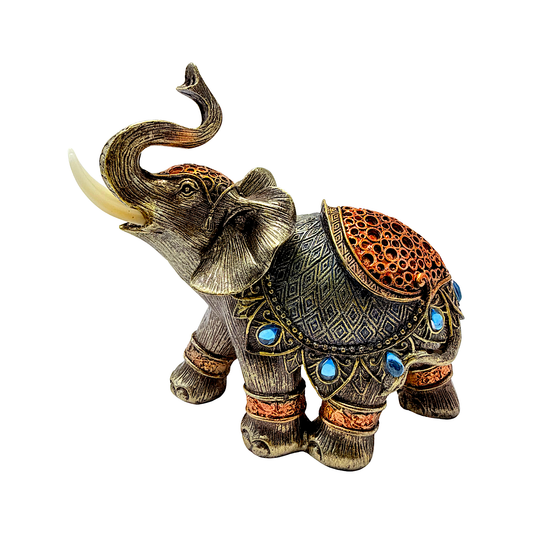Elephant with Blue stone decoration 3" (MOQ=ea)