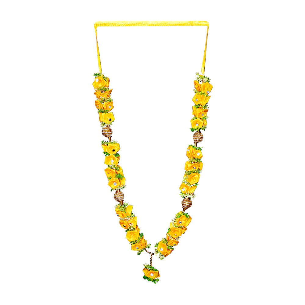 Garland 22 inch with disco stops and satin roses  (assorted colors) (MOQ=dz)