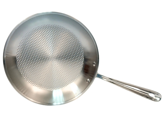 Fry Pan  3 Ply 18/8 Stainless 2.4 qts steel works on all cooking surfaces  (MOQ=ea)