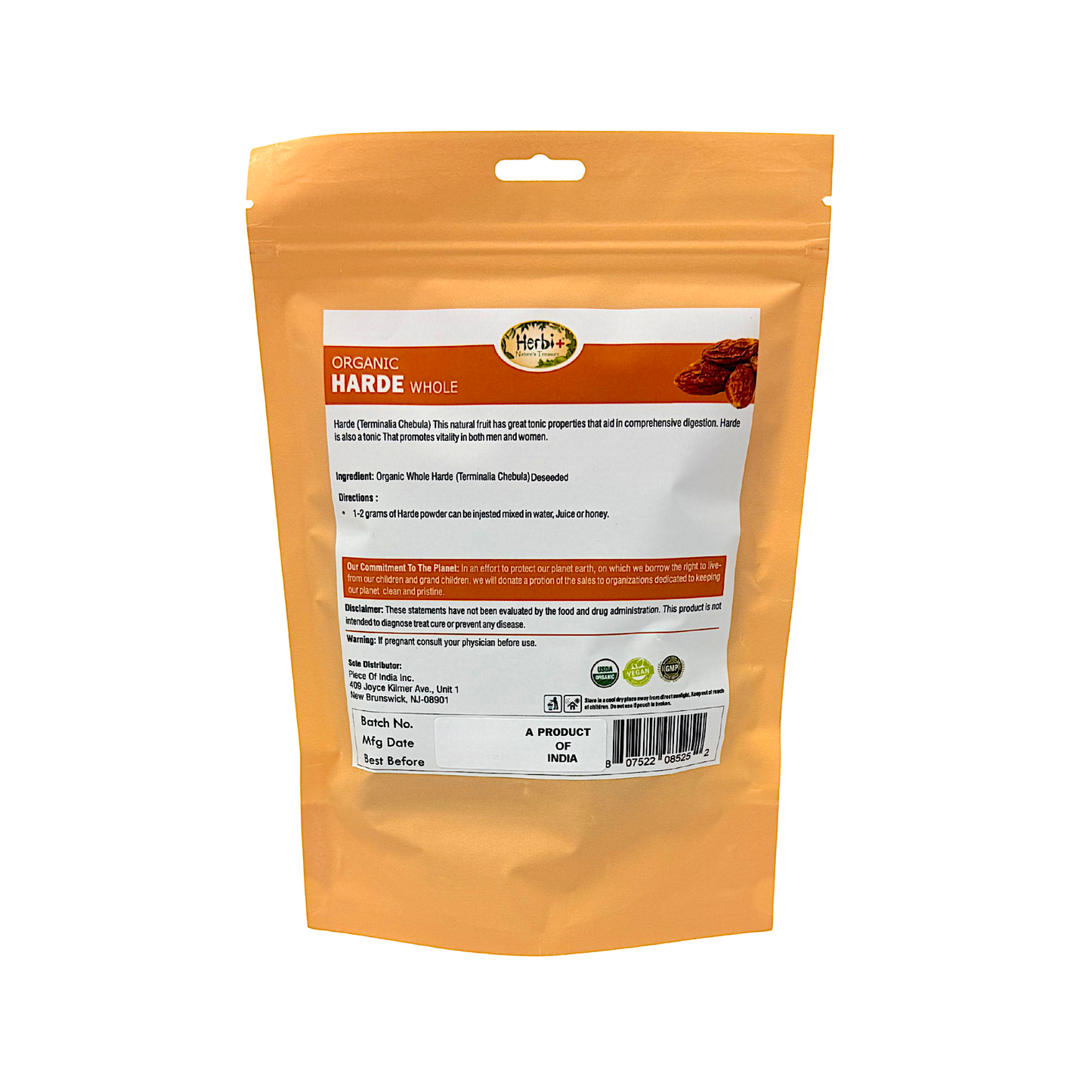 Herbi+ Organic Harde (terminalia chebula) 3.53oz (MOQ=dz)