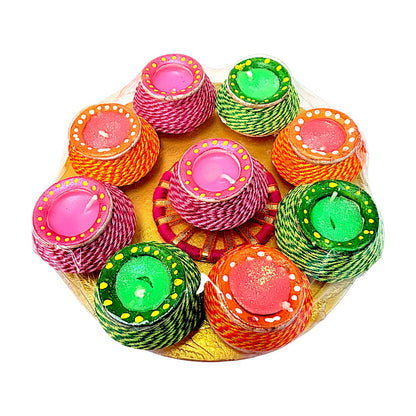 Diya fancy set of 9 with wax x 24 sets