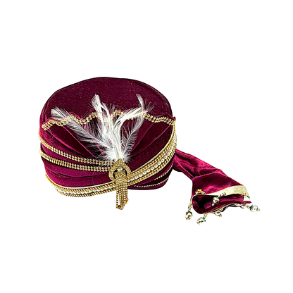 Turban for groom velvet with immitation jewels (MOQ=ea)