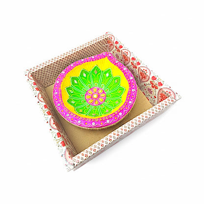 1 pc Happy Diwali Akhand Diya, colorful  assorted designs (MOQ=ea)
