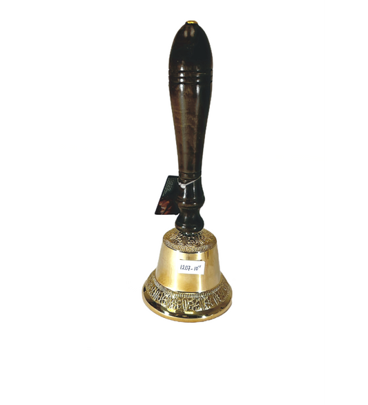 Item B1207 Bell 10" with wooden handle (MOQ=ea)