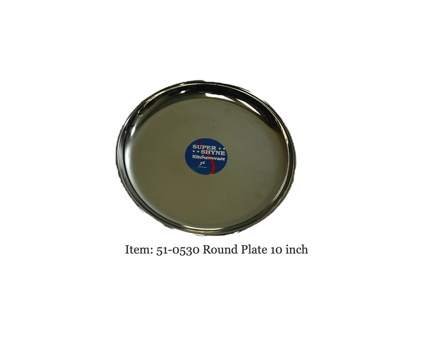 Stainless steel lunch plate 10"  (MOQ=ea)
