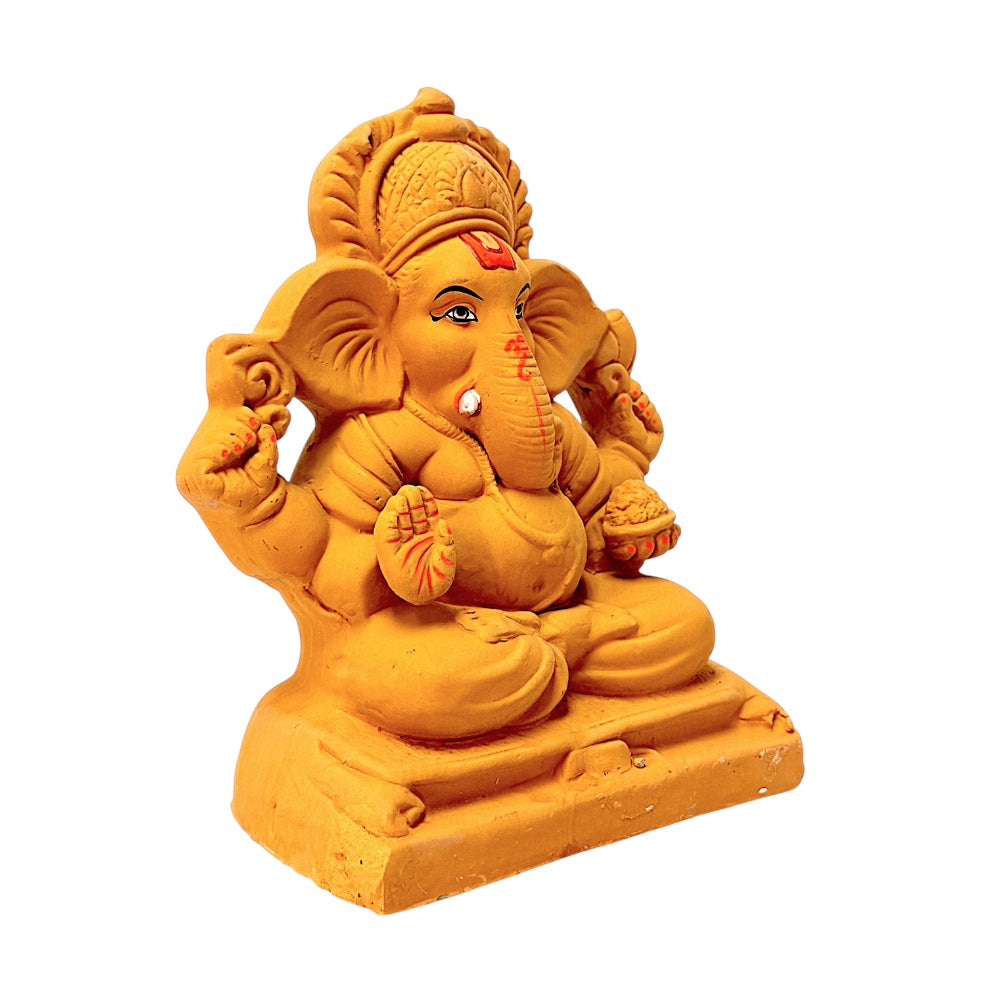 Eco-Friendly Clay Ganesha, brown 8" (MOQ=8 pcs)