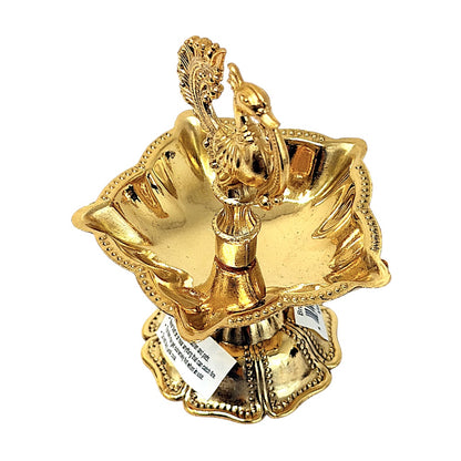 Brass Peacock stand with 5 diyas 3.5 " (MOQ=ea)