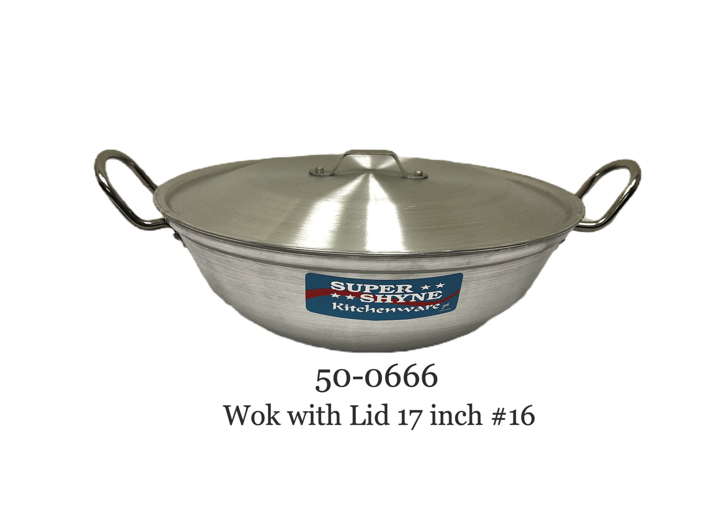 Aluminum Kadai (wok) #16 17" across w lid. (MOQ=ea)