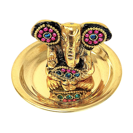 Mini Ganesha on Plate 2" (MOQ=ea)