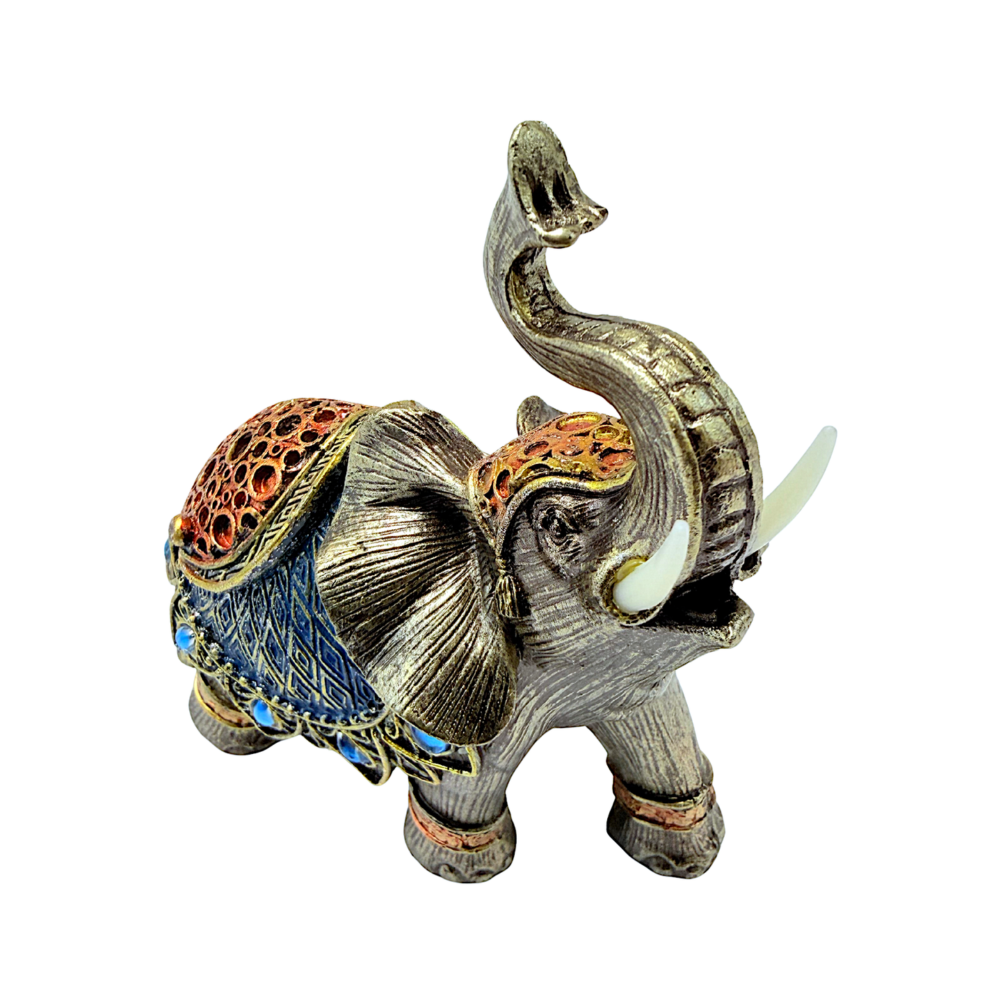 Elephant with Blue stone decoration 7" (MOQ=ea)