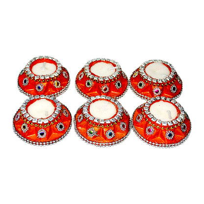 Diya with wax set of 6 x24 sets