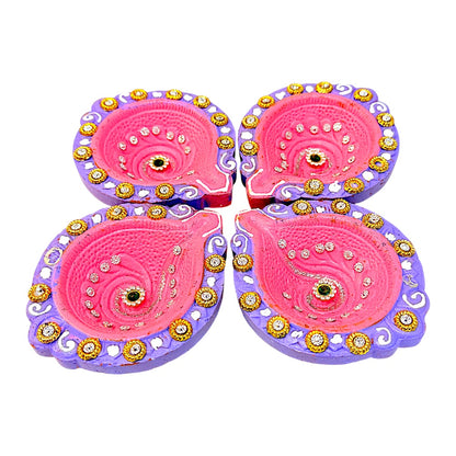 4 pc  Deco Diya Shk PKT (J) with jewels (MOQ=36 pc)