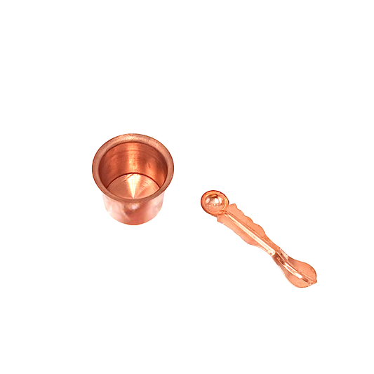Copper Achmani set large (cup and spoon) 2.25" high (MOQ=dz)