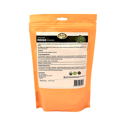 Organic Herbi Plus Indigo Powder for Hair 200g 7oz(description barcode 030580225708 (MOQ=dz)