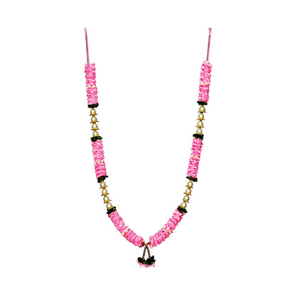 Garland 21 inch with pearls and satin ruffles  (assorted colors) (MOQ=dz)